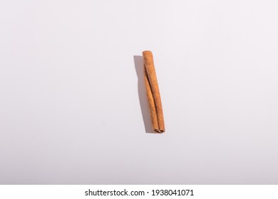 Cinnamon Stick Pattern On White Background. Place For Text And Design. Banner