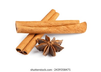 Cinnamon sticks and anise star isolated on white - Powered by Shutterstock