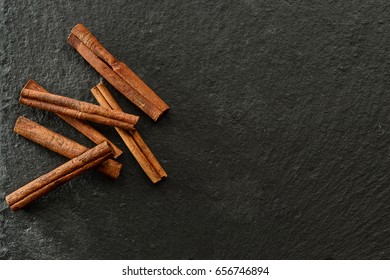 Cinnamon Sticks On A Slate Background
