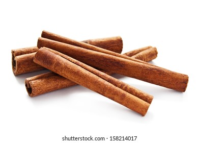 Cinnamon Sticks On The White Background