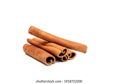 Cinnamon Sticks On White Background