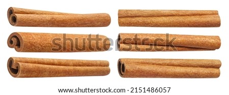 Cinnamon sticks set, isolated on white background