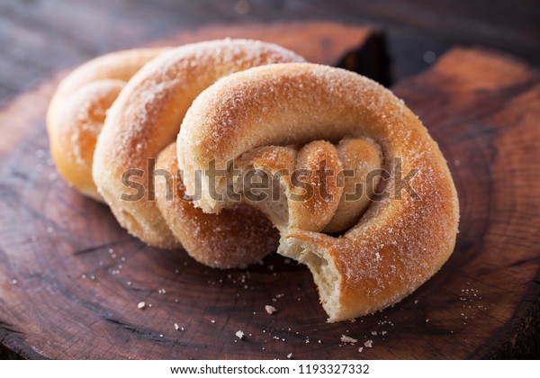 Cinnamon Sugar Soft Pretzels Food And Drink Stock Image 1193327332