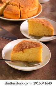 Cinnamon Tea Cake, Sliced And Served