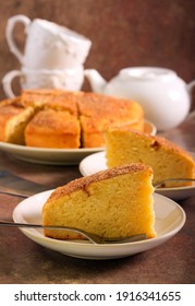 Cinnamon Tea Cake, Sliced And Served