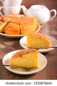 Cinnamon Tea Cake, Sliced And Served