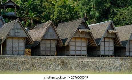 Cipta Mulya, Sukabumi  Indonesia - April 2020: granary rice storage owned by family determinant of their prosperity level
