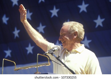 CIRCA 2000 - Senator Joe Lieberman Campaigns For Vice President During A Rally At California State University At Fresno