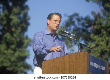 CIRCA 2000 - Vice President Al Gore Campaigns For The Democratic Presidential Nomination At Lakewood Park In Sunnyvale, California