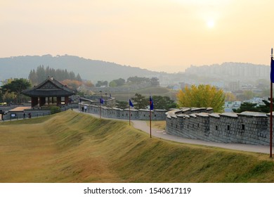 Circa 2014 Suwon, Korea : Photo Of The Castle In Suwon, South Korea.