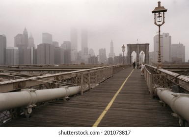 CIRCA JUNE 2000 - NEW YORK: The Skyline Of Downtown Manhattan With The Twin Towers Of The World Trade Center.