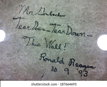 CIRCA MARCH 2011 - BERLIN: Historical Handwriting Of The Former US President Ronald Reagan: 