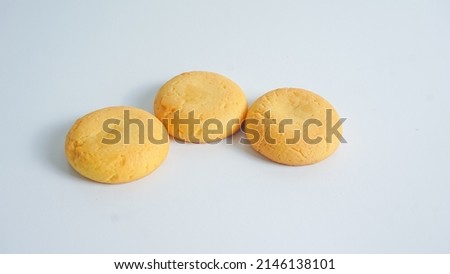 circle biscuits or bisquit on a white background. available in ramadan event and eid al fitr