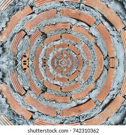 circle brick wall texture