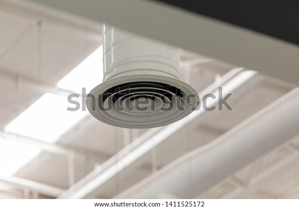 Circle Ceiling Diffuser Air Conditioning Air Stock Photo