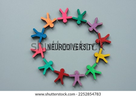 A Circle from colorful figures and sign neurodiversity. Stock fotó © 