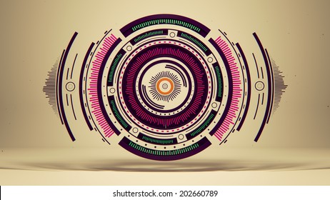 Circle colorful geometric pattern.