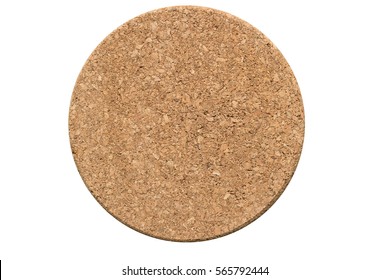 A Circle Cork Board On White Background