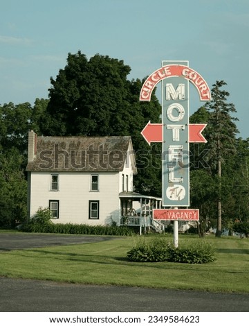 Circle Court Motel vintage sign, Ticonderoga, New York