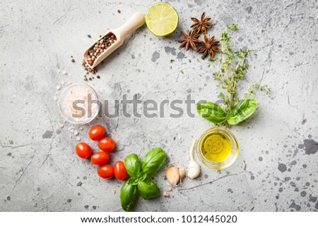 Circle of food ingredients Stock photo © 