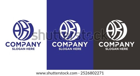 circle Initial Letter a b i modern logo design template elements, a b i letter vector logo Suitable for business