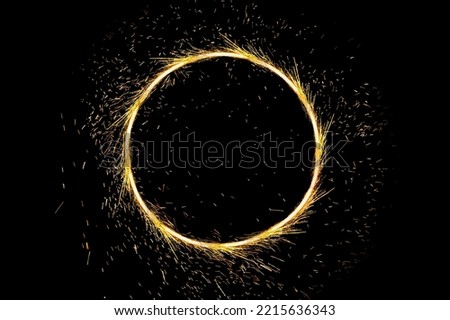 circle light frame on black background