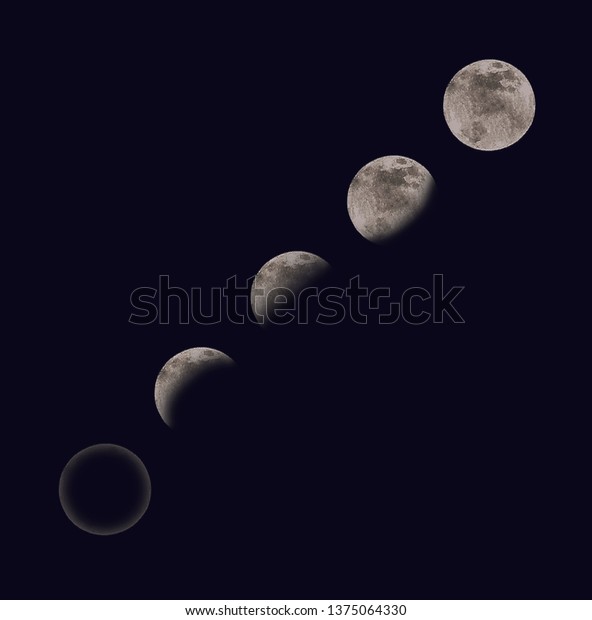 circle of moon in the\
night moon phases