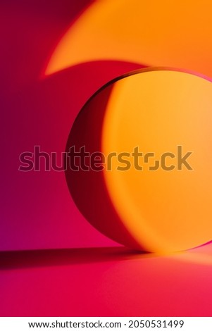 Circle  on color stylish bright background to show  products.