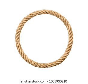 Circle rope frame -Endless rope loop isolated on white, including clipping path