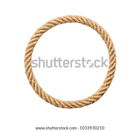 Circle rope frame -Endless rope loop isolated on white, including clipping path