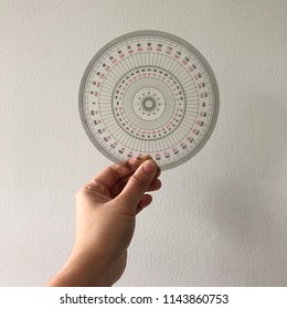 The Circle Ruler Protractor In Model's Hand