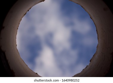 Circle Skylight Of An Abandoned House