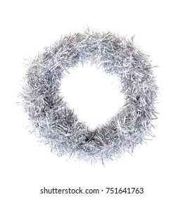 Circle Of Tinsel Isolated On White