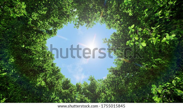 Circle of trees stock\
photo