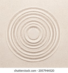 Circle Zen Sand Background In Mindfulness Concept