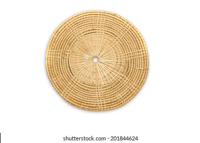 Circled Rattan Mat On White Background