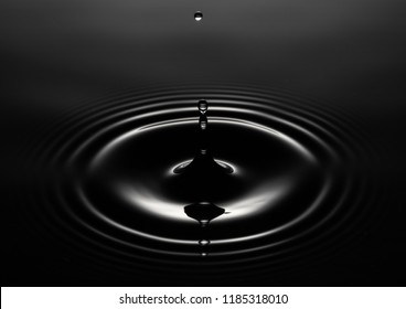 circles on the water diverge in a circle, a drop of water