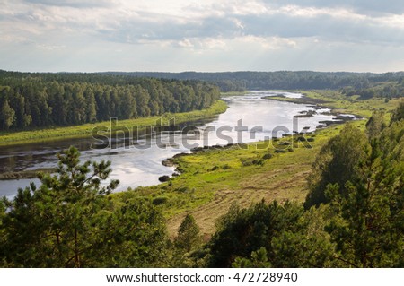 Circles of river Daugava in Latvia.