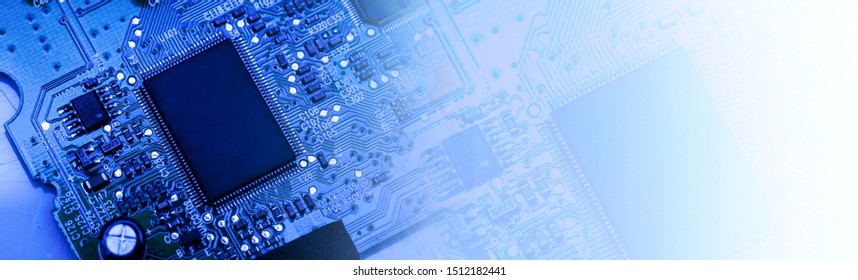 Circuit Board Background In Blue Colour