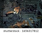 circuit board background of computer motherboard