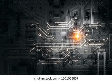 PowerPoint Template: integrated circuits circuit-board-background-of-computer  (iphihpkpmu)