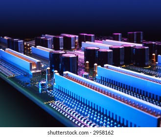 Circuit board cityscape