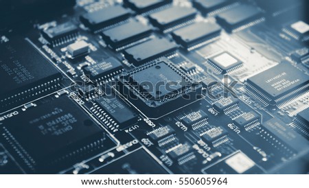 A circuit board with the electronic components.