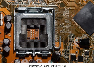 Circuit board. Electronic computer hardware technology. Motherboard digital chip. Tech science background. Integrated communication processor. Information engineering component.