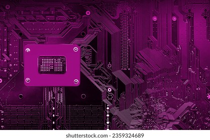 Circuit board. Electronic computer hardware technology. Motherboard digital chip. Tech science background. Integrated communication processor. Information engineering component.