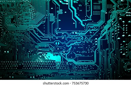 Circuit board. Electronic computer hardware technology. Motherboard digital chip. Tech science background. Integrated communication processor. Information engineering component.