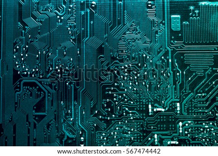 Circuit board. Electronic computer hardware technology. Motherboard digital chip. Tech science background. Integrated communication processor. Information engineering component.