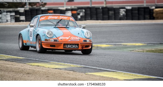 Circuit Of Jarama, Madrid, Spain; April 03 2016: Porsche 911 Carrera 3.0 RS In A Classic Cars Race