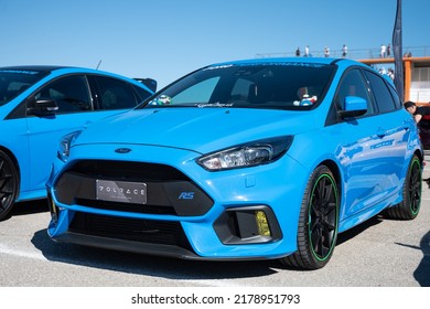 Circuito Valencia Cheste Ricardo Tormo, Spain; June 4, 2022 Nice Blue Ford Focus Rs3 Parked In The Concentration