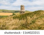 Circular Clavell Tower and Fields in England’s Jurassic Coast